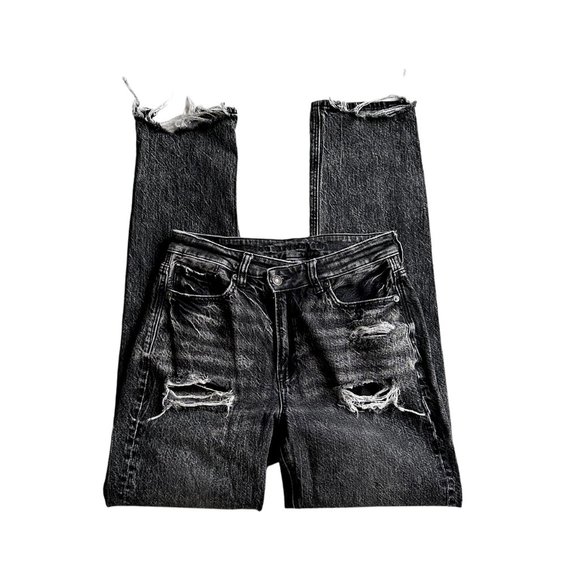 American Eagle Outfitters Denim - American Eagle Black Acid Wash Highest Rise Mom Jean